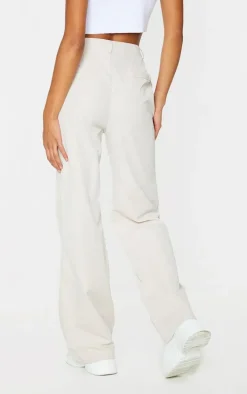 Stone Peach Skin Straight Leg Pants