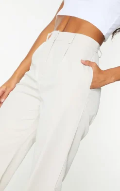 Stone Peach Skin Straight Leg Pants