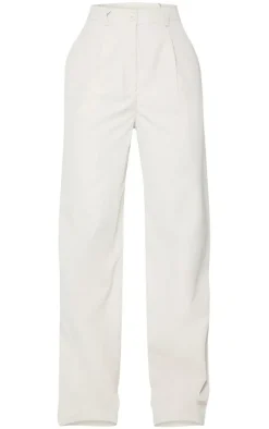 Stone Peach Skin Straight Leg Pants