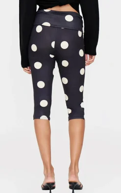 Stone Polka Dot Print Jersey Capri's