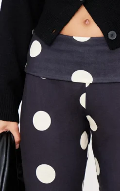 Stone Polka Dot Print Jersey Capri's