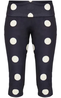 Stone Polka Dot Print Jersey Capri's