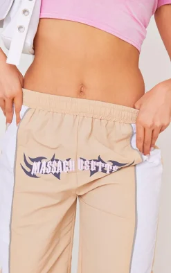 Stone Printed Front Parachute Track Pants