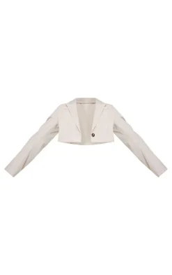 Stone Raw Hem Cropped Blazer