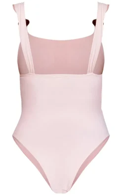 Stone Resin Trim High Leg Swimsuit