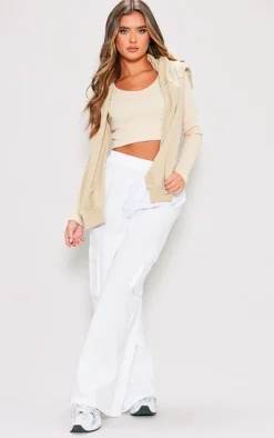 Stone Rib Long Sleeve V Neck Crop Top