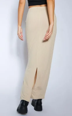 Stone Rib Low Rise Maxi Skirt