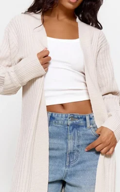 Stone Ribbed Knitted Midi Cardigan