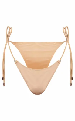 Stone Ring Detail Tie Side Bikini Bottoms