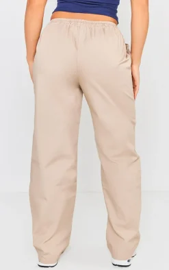 Stone Ripstop Seam Detail Wide Leg Pants