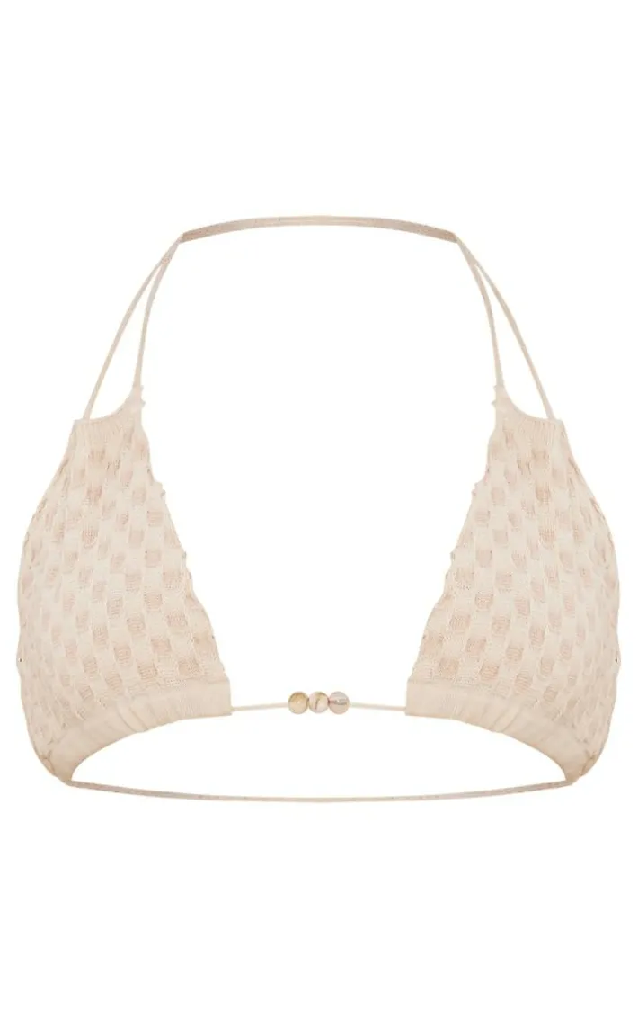Stone Sea Shell Look Trim Knitted Bralet