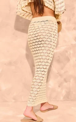 Stone Shell Knit Low Rise Maxi Skirt