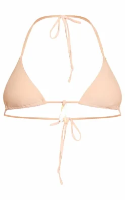 Stone Shell Trim Micro Triangle Bikini Top