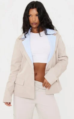 Stone Shirt Collar Detail Blazer