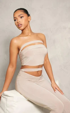 Stone Slinky Cutout Crop Top