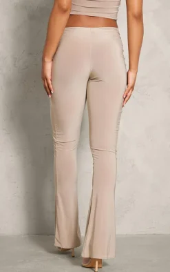 Stone Slinky Cutout Foldover Skinny Flare Pants