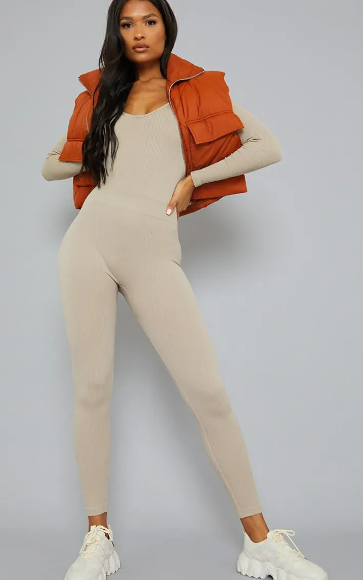 Stone Snatched Rib Scoop Neck Bodysuit