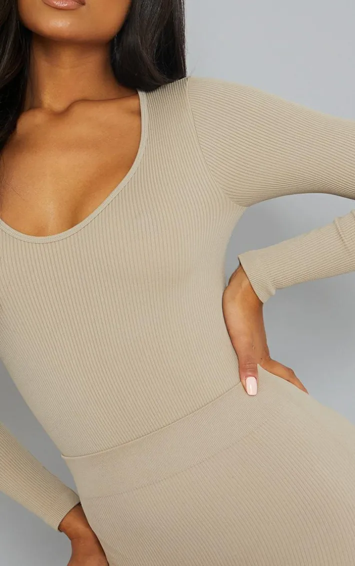 Stone Snatched Rib Scoop Neck Bodysuit