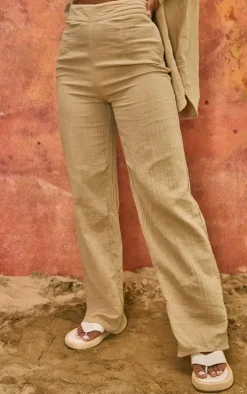 Stone Soft Crinkle Straight Leg Beach Pants