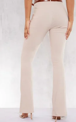 Stone Stretch Woven Belt Detail Flared Pants