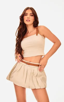 Stone Stretch Woven Belt Strap Detail Top