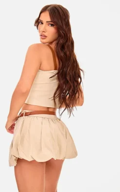 Stone Stretch Woven Belt Strap Detail Top