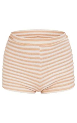 Stone Stripe Textured Rib Hot Pants