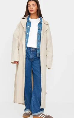 Stone Structured Oversized Trench Coat