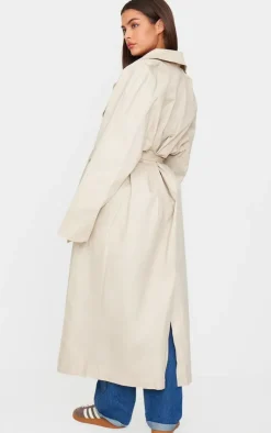Stone Structured Oversized Trench Coat