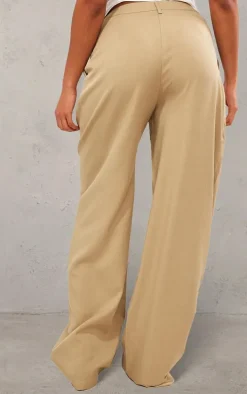 Stone Structured Woven Tailored Wide Leg Pants