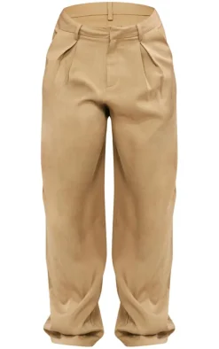 Stone Structured Woven Tailored Wide Leg Pants