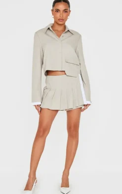 Stone Tailored Pleated Mini Skort