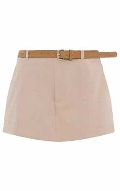Stone Tailored Woven Belt Detail Skort
