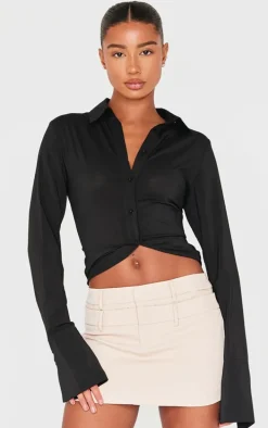 Stone Tailored Woven Double Waistband Mini Skirt