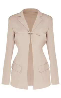 Stone Tailored Woven Thin Belt Detail Romper