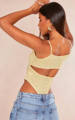 Stone Textured Strappy Open Back Bodysuit