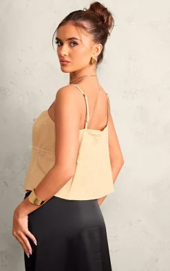 Stone Tie Front Spaghetti Strap Top