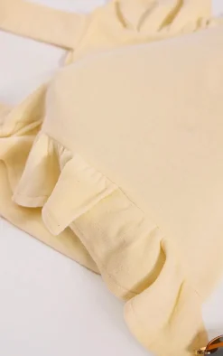 Stone Towelling Frill Tote Beach Bag