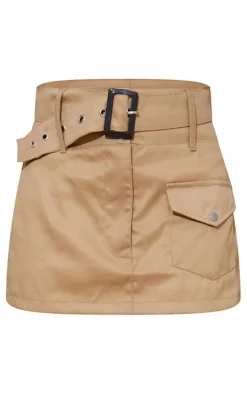 Stone Twill Pocket Front Cargo Skirt