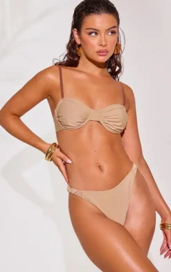Stone Underwired Ruched Bikini Top