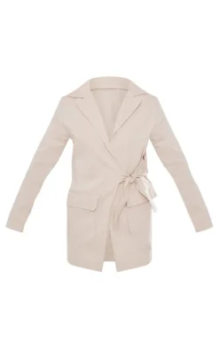 Stone Utility Pocket Detail Tie Cargo Dress