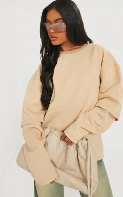 Stone Washed Double Sleeve Sweatshirt