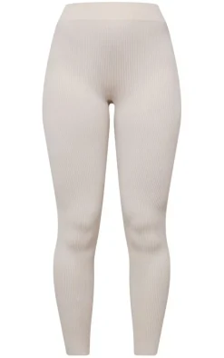 Stone Washed Snatched Rib Basic Leggings