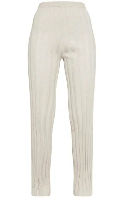 Stone Wide Rib Knitted Pants