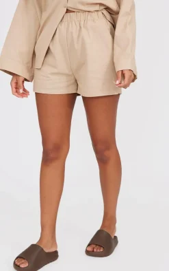 Stone Woven Elastic Waist Floaty Shorts