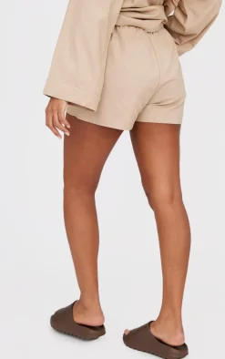 Stone Woven Elastic Waist Floaty Shorts