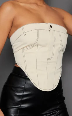 Stone Woven Pant Detailed Corset