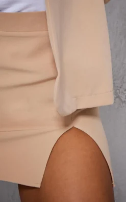 Stone Woven Split Hem Mini Micro Skirt