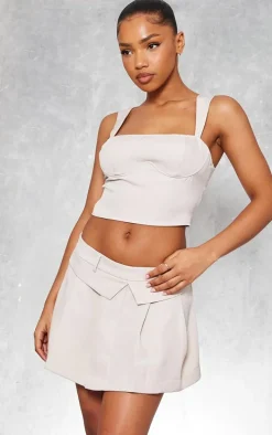 Stone Woven Underbust Seam Top