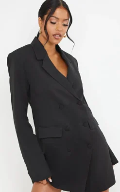 Tall Black Oversized Blazer Dress